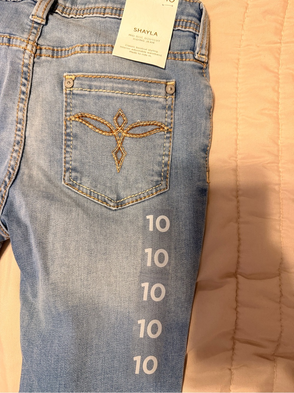 Shyanne Light Blue Girls' Jeans with Embroidered Back Pocket